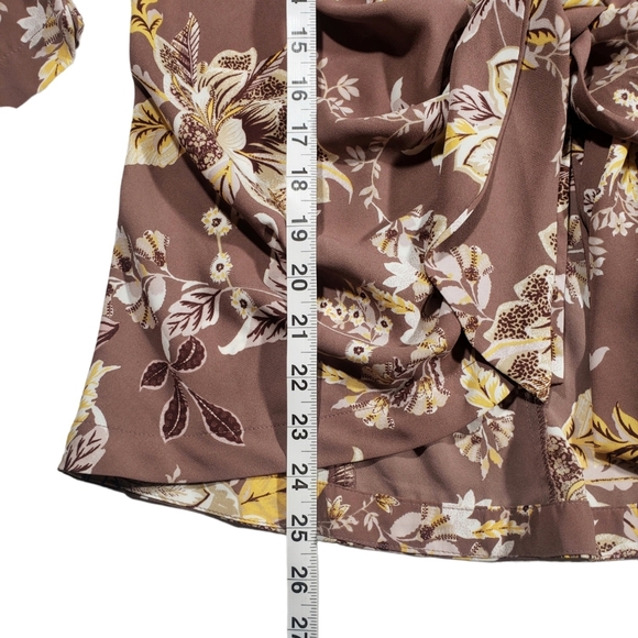 7th Avenue Design Studio NY & Co Floral 3/4 Sleeve Button Up Blouse Size Small - Picture 10 of 12